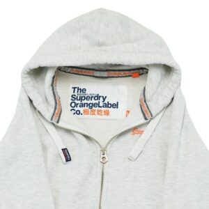 Dámská šedá melírovaná mikina s kapucí značky SuperDry.. Superdry Grey Zip Hoodie