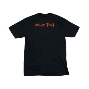 Pánské černé vintage tričko značky JoliGolf s krátkým rukávem a potiskem Thailand Muay Thai na přední straně.. Thailand Muay Thai T-Shirt