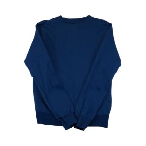 Pánské modré tričko značky The Bulldog Amsterdam s dlouhým rukávem a potiskem na přední straně.. The Bulldog Amsterdam Dark Blue Crewneck