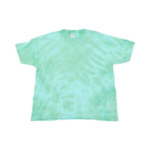 Pánské zelené batikované tričko značky Fruit of the Loom s krátkým rukávem.. Tie-Dye Green Turquoise T-Shirt.