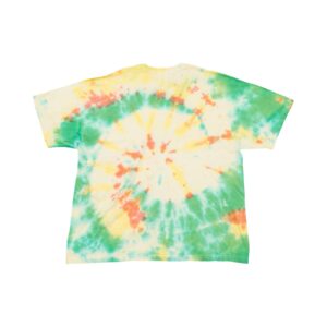 Pánské zeleno žluté batikované tričko značky Fruit of the Loom s krátkým rukávem.. Tie-Dye Green Yellow T-Shirt