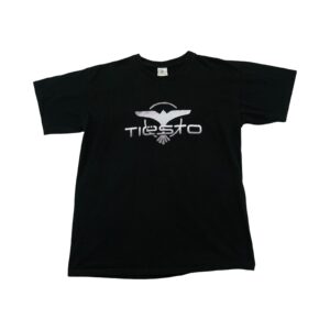 Pánské černé tričko s krátkým rukávem a potiskem DJ Tiesto na přední straně.. Tiesto Black T-Shirt