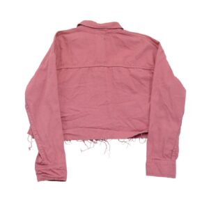 Dámská růžová crop top džínová bunda značky Topshop Pink Denim Jacket