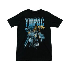 Pánské černé tričko značky Mister Tee s krátkým rukávem a potiskem Tupac All Eyez On Me na přední straně 2Pac Black T-Shirt