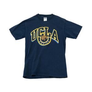 Pánské tmavě modré tričko značky Jerzees s krátkým rukávem a potiskem amerického univerzitního fotbalového týmu UCLA Bruins na přední straně Dark Blue T-Shirt