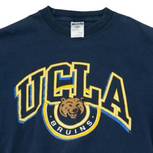 Pánské tmavě modré tričko značky Jerzees s krátkým rukávem a potiskem amerického univerzitního fotbalového týmu UCLA Bruins na přední straně Dark Blue T-Shirt