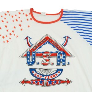 Pánské bílé vintage tričko s krátkým rukávem a potiskem United States of America na přední straně USA White Vintage T-Shirt
