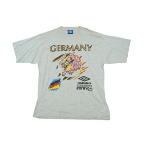 Pánské šedé vintage tričko značky Umbro s krátkým rukávem a motivem Germany Euro 1996 Grey Vintage T-Shirt