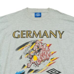 Pánské šedé vintage tričko značky Umbro s krátkým rukávem a motivem Germany Euro 1996 Grey Vintage T-Shirt