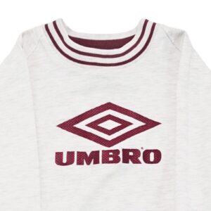 Dětský šedý melírovaný vintage crewneck značky Umbro s nášivkou loga na hrudi.. Umbro Kids Grey Crewneck