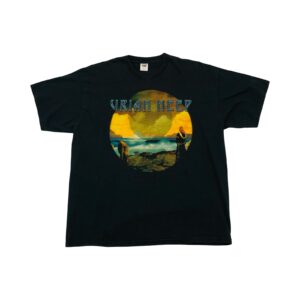 Pánské černé vintage tričko s krátkým rukávem a potiskem Uriah Heep na přední straně Black T-Shirt