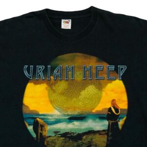 Pánské černé vintage tričko s krátkým rukávem a potiskem Uriah Heep na přední straně Black T-Shirt