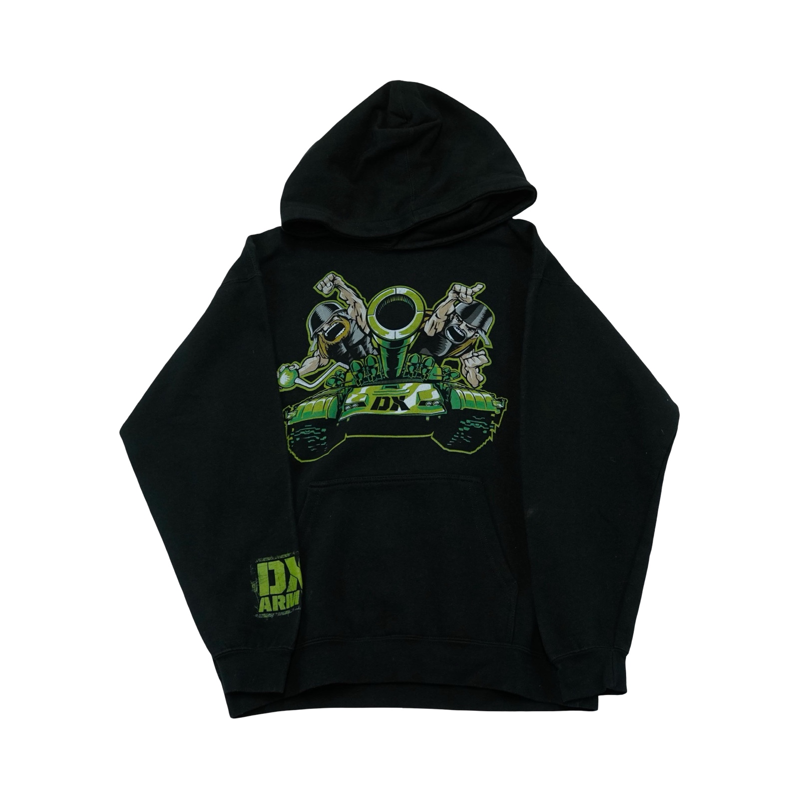 Dětská černá mikina s kapucí značky WWE s potiskem DX Army na přední straně Black Kids Hoodie