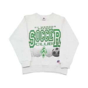 Pánský šedý vintage crewneck značky Universal Athletics s motivem německého fotbalového týmu Werder Bremen Grey Vintage Crewneck