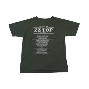 Pánské šedé vintage tričko značky Fruit of the Loom s krátkým rukávem a potiskem ZZ Top z obou stran Grey T-Shirt