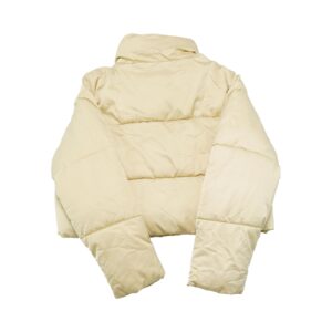 Dámská krémová crop top péřová bunda značky Zara Women Cream Crop Top Puffer Jacket