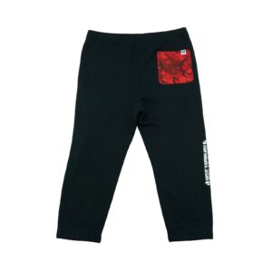 Pánské černé tepláky značky Aape (A Bathing Ape) s červenou kapsou a potiskem na přední straně Black Pants