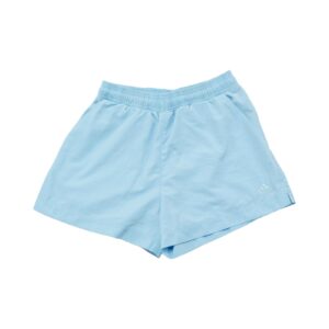 Dámské světle modré kraťasy značky Adidas s malou nášivkou na přední straně Light Blue Women Shorts