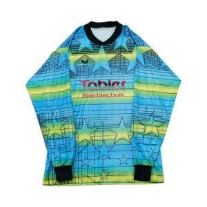 Fotbalový modro zelený vintage dres značky Erima s potiskem z obou stran Goalkeeper Blue Green Jersey
