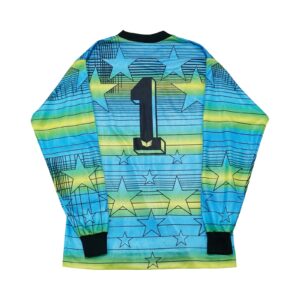 Fotbalový modro zelený vintage dres značky Erima s potiskem z obou stran Goalkeeper Blue Green Jersey