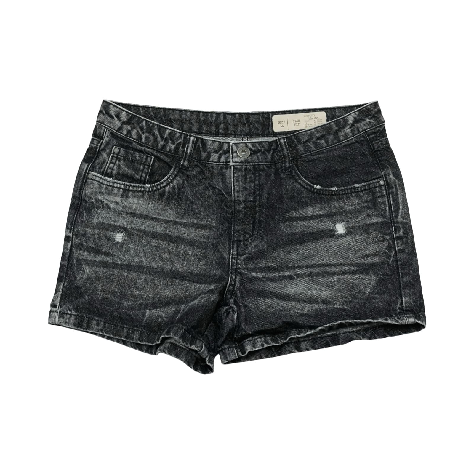 Dámské černé washed džínové kraťasy značky Esmara Black Women Shorts