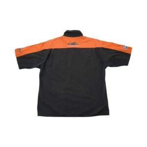 Pánská černo oranžová vintage košile značky Harley-Davidson s krátkým rukávem a nášivkou z obou stran Black Orange Shirt