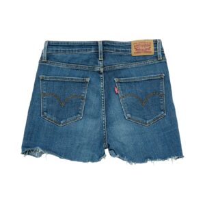 Dámské modré high rise skinny džínové kraťasy značky Levis 721. Levis 721 Blue Shorts 2