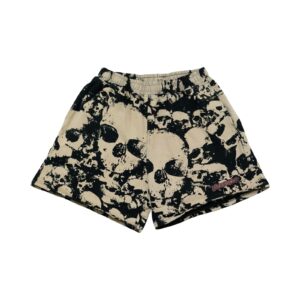 Pánské černo béžové kraťasy streetwear značky Pleasures.. Pleasures Skull Sweat Shorts