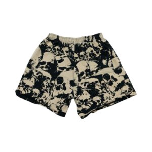 Pánské černo béžové kraťasy streetwear značky Pleasures.. Pleasures Skull Sweat Shorts