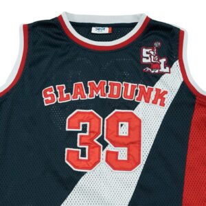 Pánský tmavě modrý basketbalový vintage dres s nášivkou Slamdunk 33 z obou stran.. Slamdunk 39 Vintage Jersey