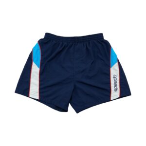 Pánské tmavě modré vintage plavky značky Speedo.. Speedo Dark Blue Swim Shorts 1