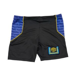 Pánské černé vintage kraťasy značky Umbro s nášivkou loga.. Umbro Black Vintage Shorts
