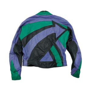 Pánská černo fialová motorkářská vintage kožená bunda značky Uvex.. Uvex Purple Bike Jacket