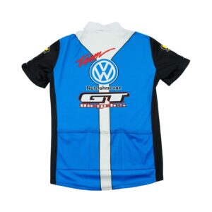 Pánský modro bílý cyklistický dres s potiskem Volkswagen z obou stran.. Volkswagen GT Bicycle Jersey